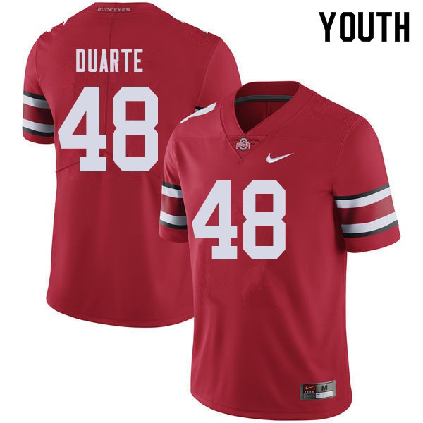 Ohio State Buckeyes #48 Tate Duarte Youth Football Jersey Red OSU64192